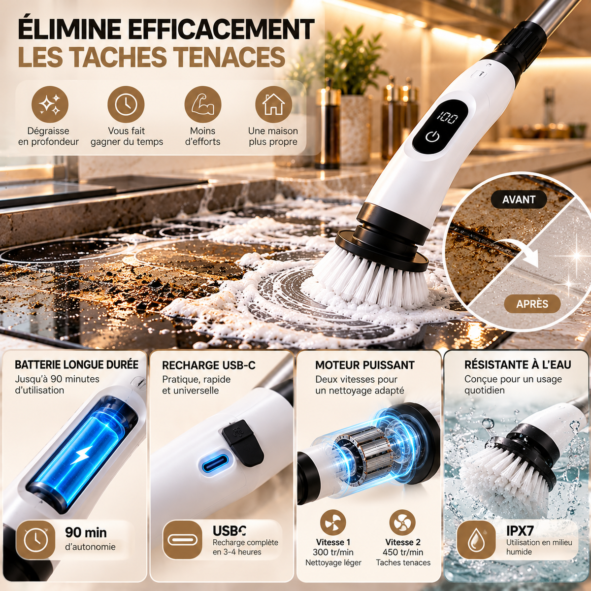 Brosse Électrique de Nettoyage 8-en-1 VELQOA™